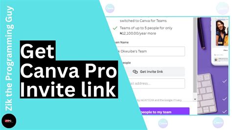 canva pro invitation link